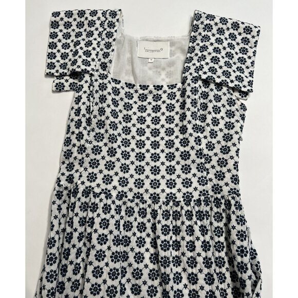 IQ Collection Africa Square Neck Midi Dress in White Black - Picture 3 of 5